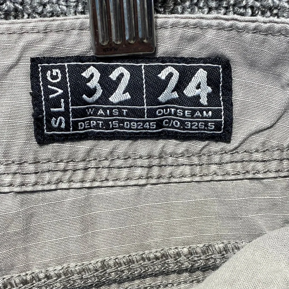 Salvage Supply Co Cargo Shorts Mens 32 Gray Embroidered Flap Pocket Workwear
